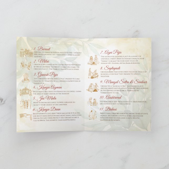 Programa Guia de cerimônia de casamento indiano (Interior)