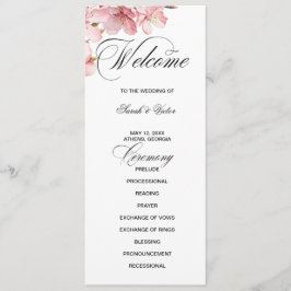 Programa Hawthorne Calligraphy double side program card 