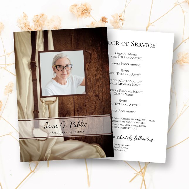 Programa Horse Bit Satin Western Funeral Service (Criador carregado)