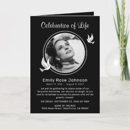 Programa In Loving Memory White Doves Photo Funeral Program