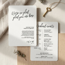 Programa Inserto de Bolsa de Boas-Vindas de Casamento Minim