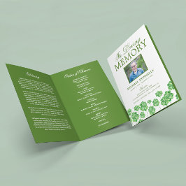 Programa Irish Funeral Obituary Order Service Clover Pro