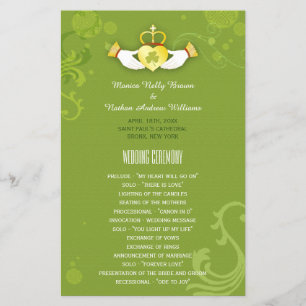Programa irlandês do casamento do verde de grama