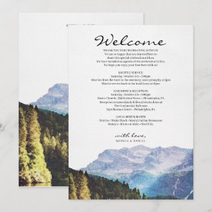Programa Itinerário de Boas-Vindas do Casamento Montanhas e