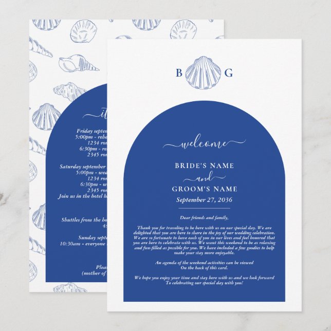 Programa Itinerário de Casamento à Beira-Mar Conchas de Amê (Frente/Verso)