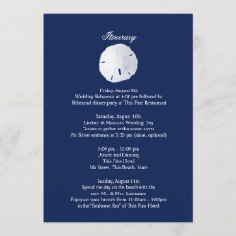 Programa Itinerário de Casamento Azul Naval Dólar de Areia