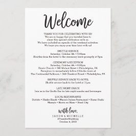 Programa Itinerário de Casamento - Carta de Boas-Vindas de