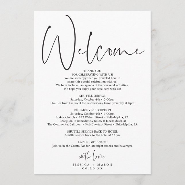 Programa Itinerário de Casamento com Roteiro Mínimo - Boas- (Frente)