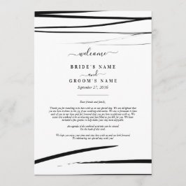 Programa Itinerário de Casamento de Abstrato Branco Negro M