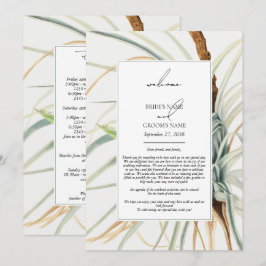 Programa Itinerário de Casamento de Boho Neutro por Aquarel