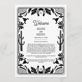 Programa Itinerário de Casamento de Cowboy do País Ocidenta