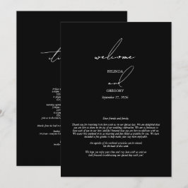 Programa Itinerário de Casamento de Script de Caligrafia Pr