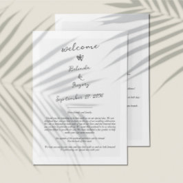 Programa Itinerário de Casamento de Tipografia de 