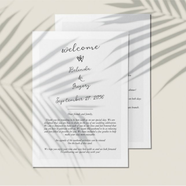Programa Itinerário de Casamento de Tipografia de  (Script Typography Wedding Program Itinerary)