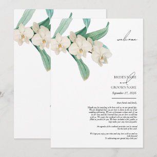 Programa Itinerário de Casamento Floral Orquídeas Brancas e