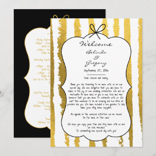 Programa Itinerário de Casamento Manuscrito com Listras Cap