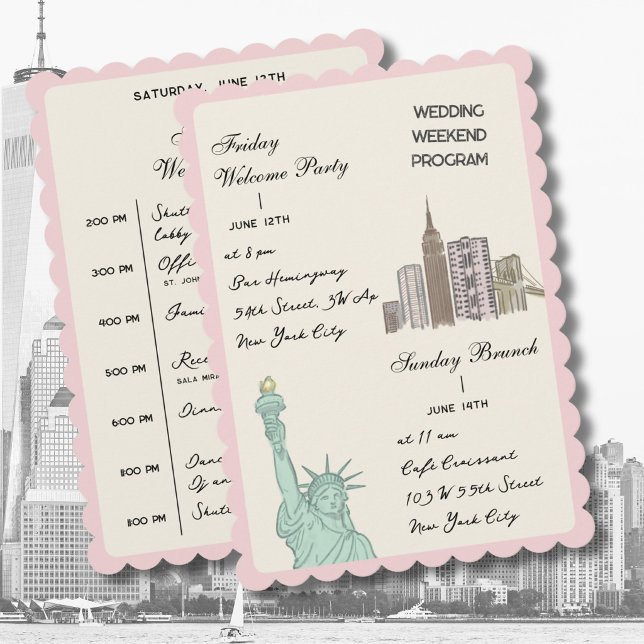 Programa Itinerário de fim de semana de casamento em Nova Y (Criador carregado)