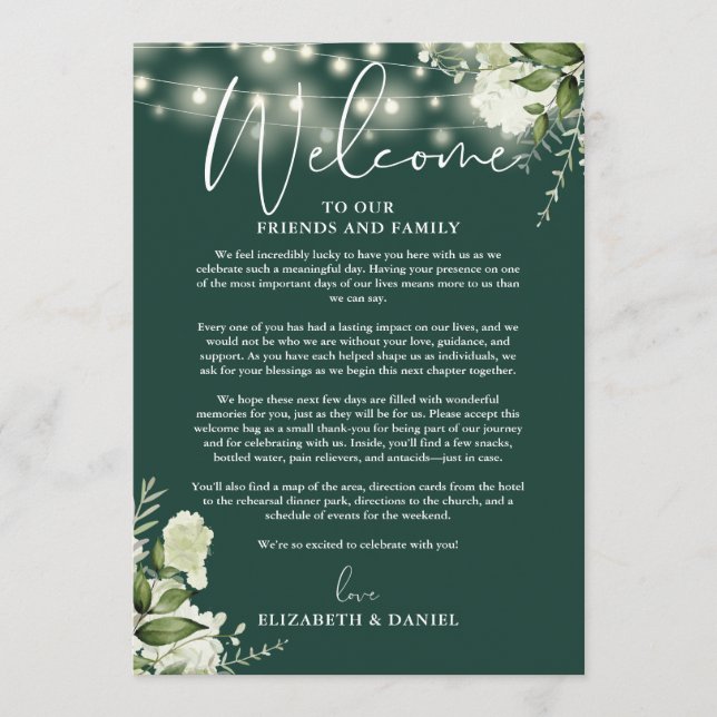 Programa Itinerário de Fim de Semana de Casamento Floral Es (Frente)