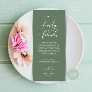 Programa Jante Place Setting Obrigado, Sage Green Card