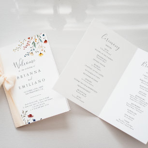 Programa Jardim Colorido de Flores Silvestres Casamento Dob
