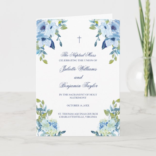 Programa Juliette Catholic Wedding Ceremony with Mass (Frente)