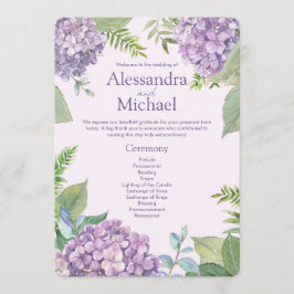 Programa Lavanda de Aquarelas Hydrangea Flores Fern Weding