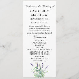 Programa Lavanda Eucalyptus Purple Floral Sage Casamento