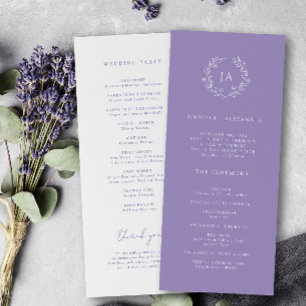 Programa Lavanda Monograma Wedding