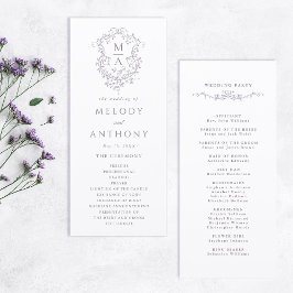 Programa Lavender Classic Floral Crest Wedding Ceremony