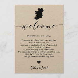 Programa Letra da boa vinda do casamento de Ireland &