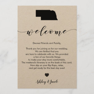 Programa Letra da boa vinda do casamento de Nebraska &
