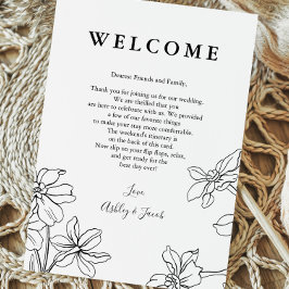 Programa Letra de Casamento Floral Moderna e Itinerário