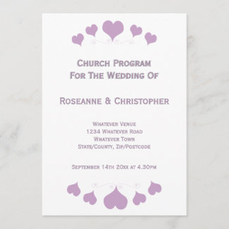 Programa Lilac Hearts Design Wedding