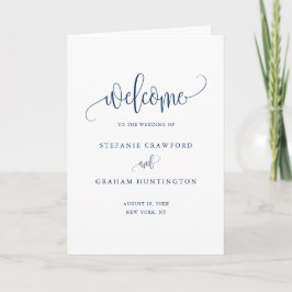 Programa Lindo Folheto de Casamento com Letra de Caligrafia