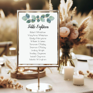Programa Lista de Nomes de Número de Mesa de Casamento de E