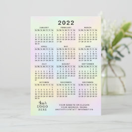 Programa Logotipo comercial do Calendário 2022 Pastel Holog