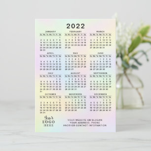 Programa Logotipo comercial do Calendário 2022 Pastel Holog