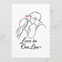 Programa "Love in One Line – Minimal Romantic Couple Card |