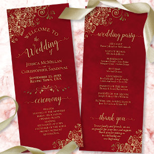 Programa Lugar Dourado do Ornamentado Elegante no Casamento