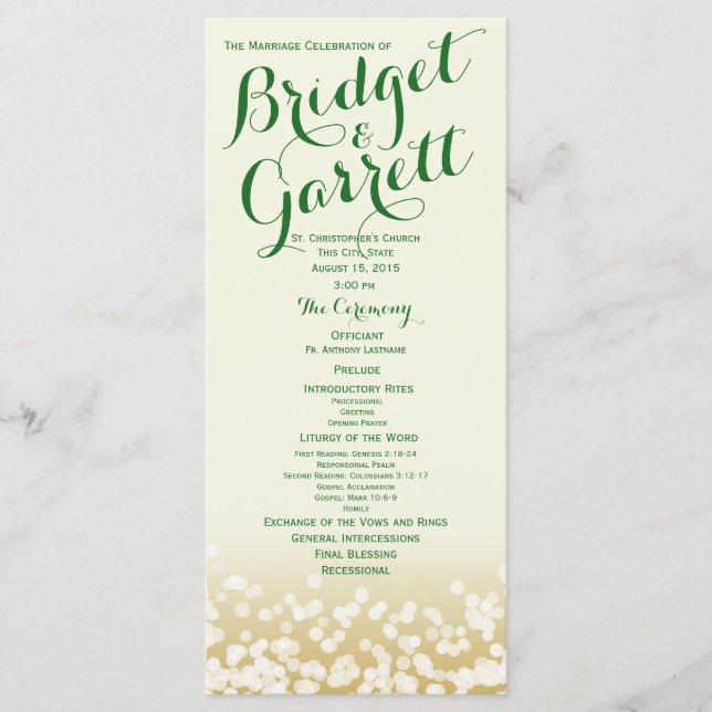 Programa Luzes de brilho Douradas e marfim (Frente)