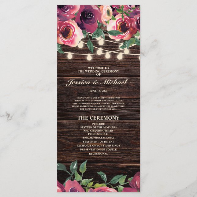 Programa Luzes Rústicas de Corda com Casamento Floral Borgo (Frente)