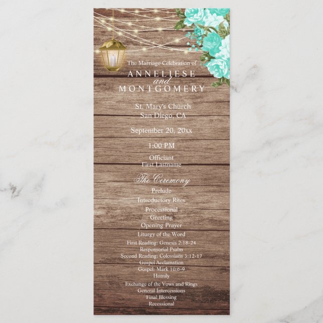 Programa Madeira Desgastada e Lanterna - Turquesa - Program (Frente)