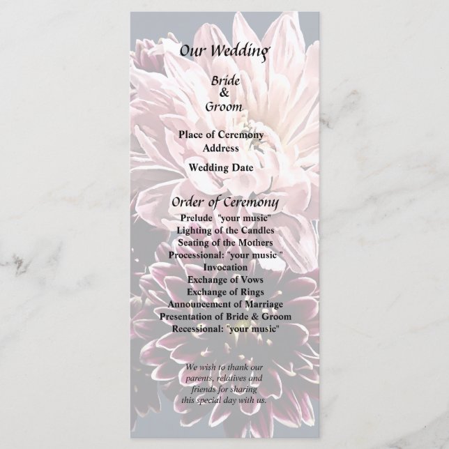 Programa Mães e margaridas escuras e claras (Frente)