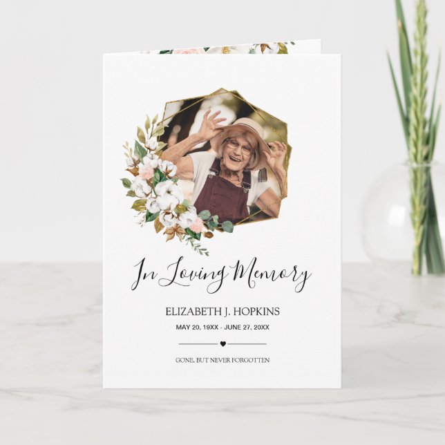 Programa Magnolia Floral Frame Geométrico 2 Foto Funeral (Frente)