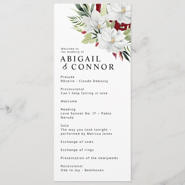 Programa Magnolia Tropical Vermelha Verde Branco (Frente)