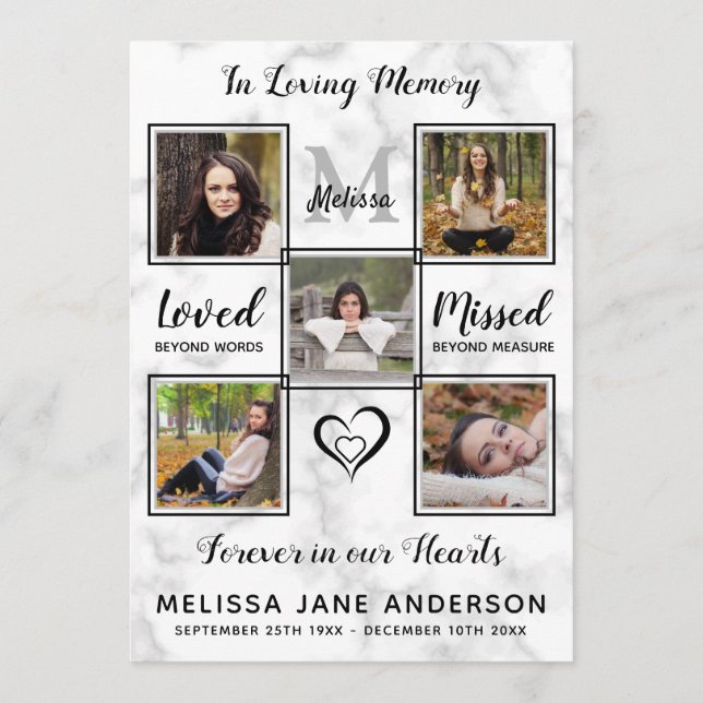 Programa Marble 5 Foto Memorial Order Funeral (Frente)