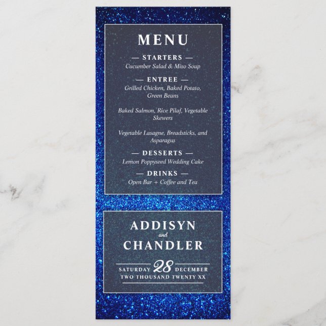 Programa Marinho Azul e Branco Elegante Simples Casamento M (Frente)