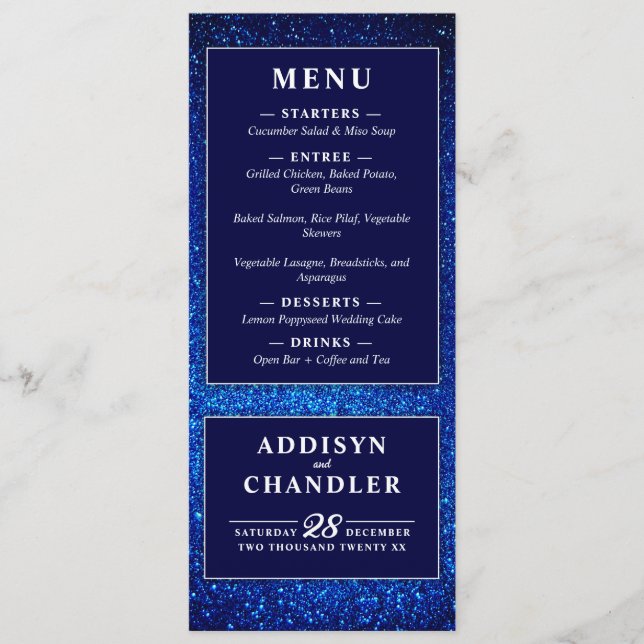 Programa Marinho Azul e Branco Elegante Simples Casamento M (Frente)