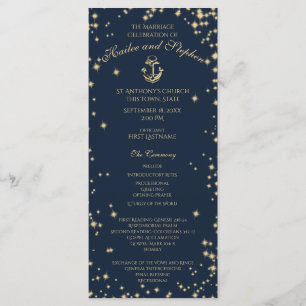 Programa Marinho Azul e Dourado do céu estrelado de âncora