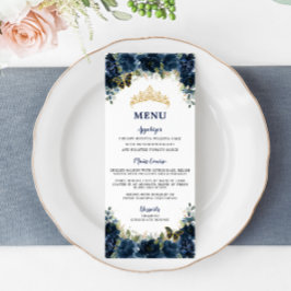 Programa Marinho Azul Floral Dourado Quinceanera Aniversári